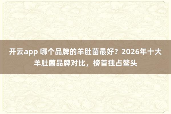 开云app 哪个品牌的羊肚菌最好？2026年十大羊肚菌品牌对比，榜首独占鳌头
