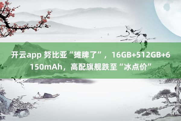 开云app 努比亚“摊牌了”，16GB+512GB+6150mAh，高配旗舰跌至“冰点价”